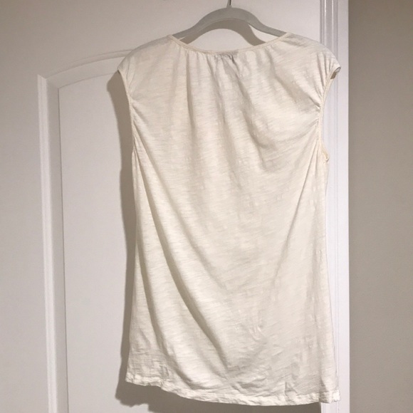 LOFT Capsleeve Top with flower detail - Picture 2 of 3